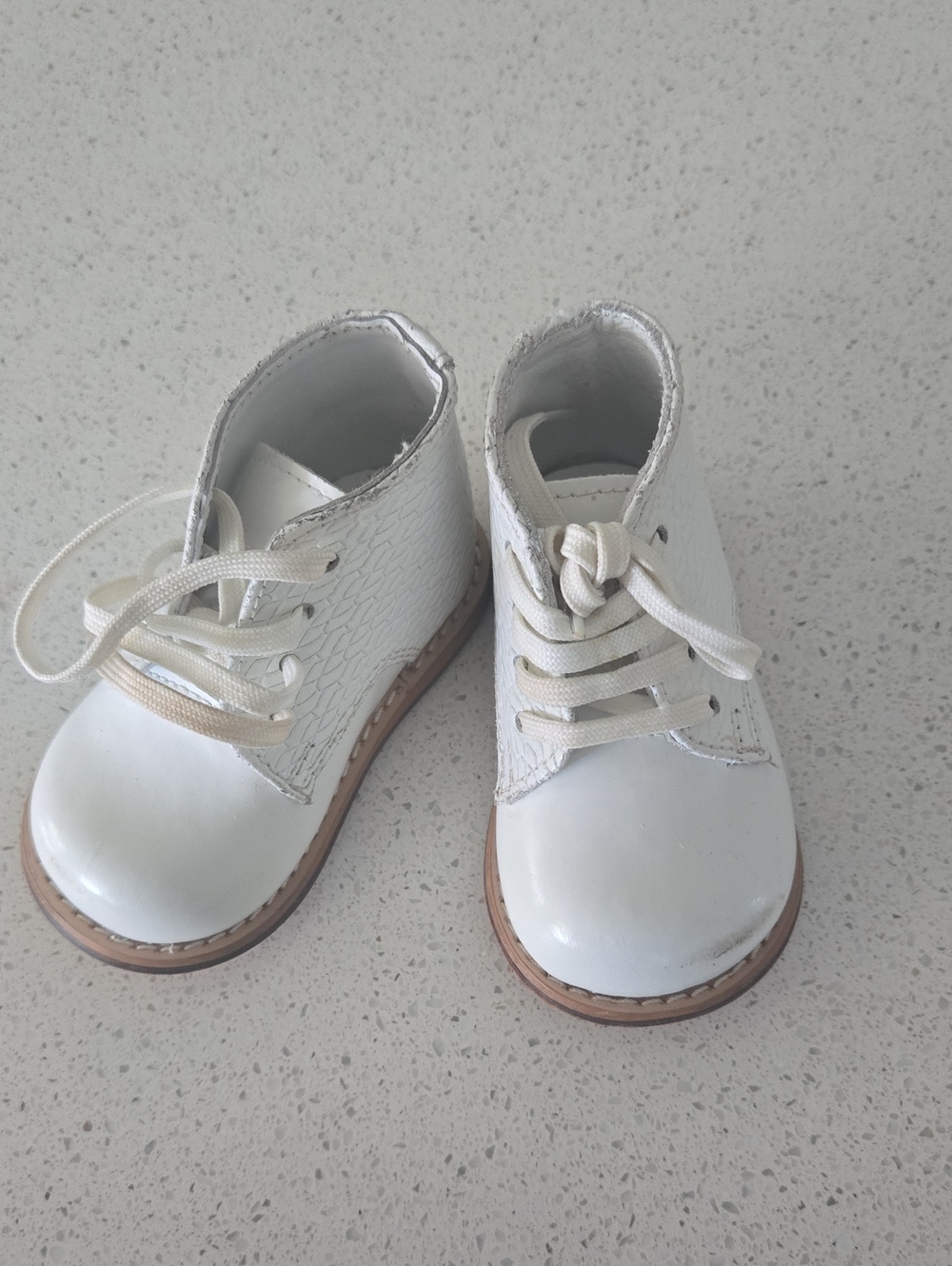 Josmo Classic White Kids Lace-Up Ankle Boots